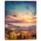 Designart - Colorful Sunset in Foggy Mountains - Large Landscape Canvas Art Print